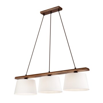 Hanglamp aan een koord AIDA 3xE27/60W/230V walnoot