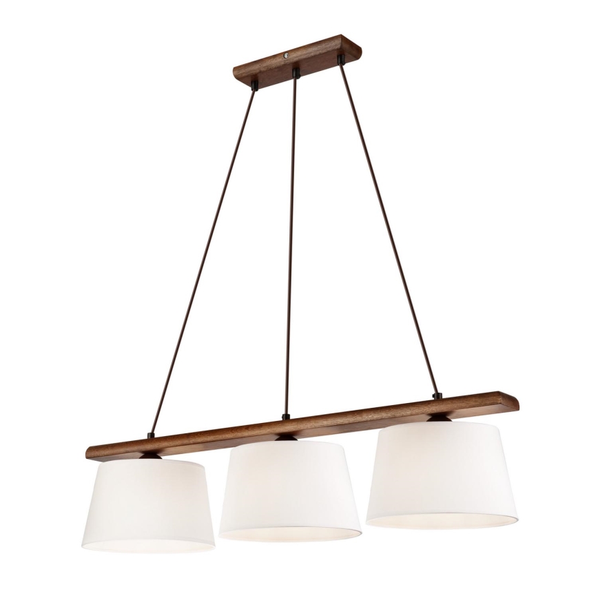 Hanglamp aan een koord AIDA 3xE27/60W/230V walnoot