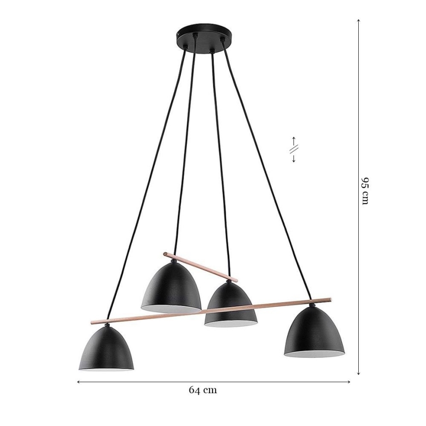 Hanglamp aan een koord AIDA 4xE27/15W/230V