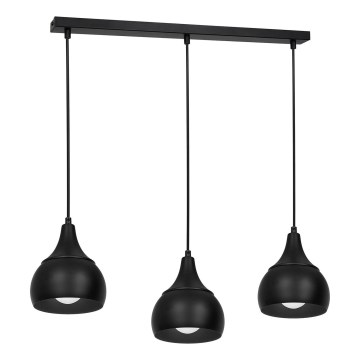 Hanglamp aan een koord AKTAN 3xE27/60W/230V zwart