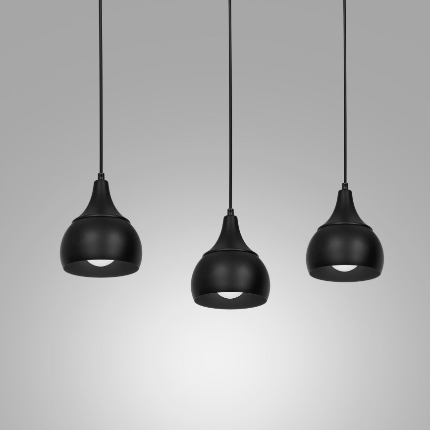 Hanglamp aan een koord AKTAN 3xE27/60W/230V zwart