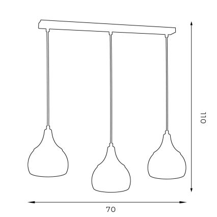 Hanglamp aan een koord AKTAN 3xE27/60W/230V zwart