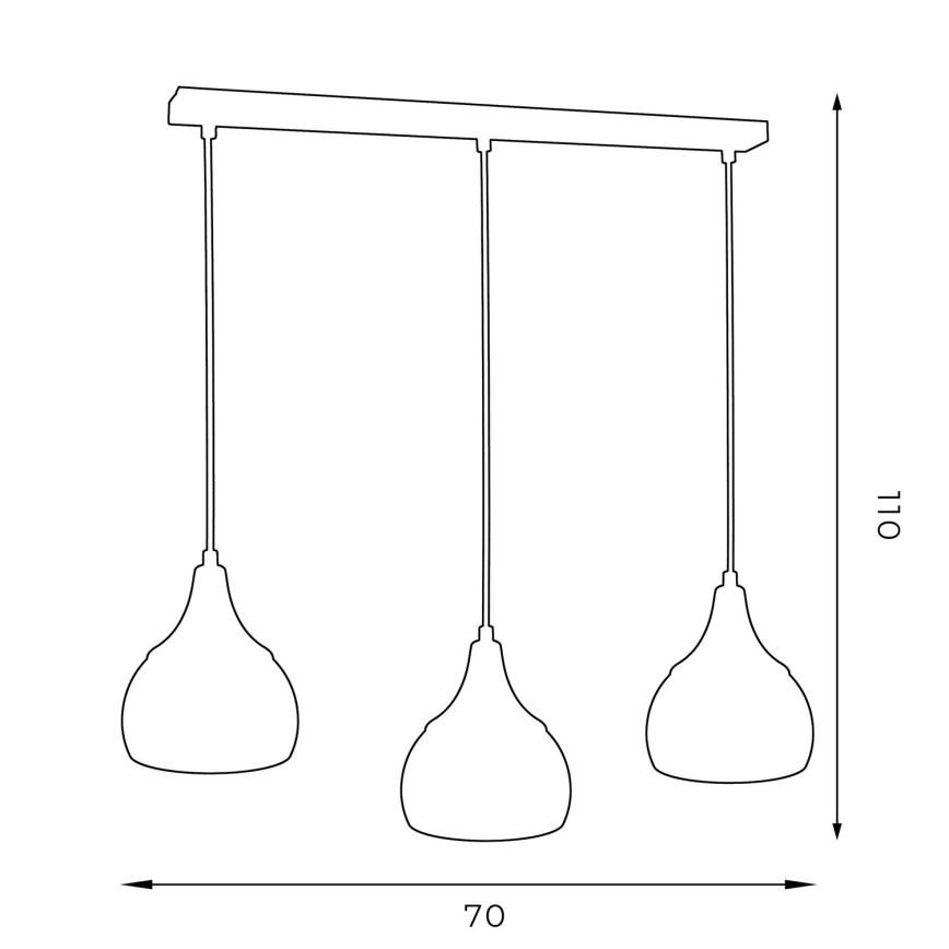 Hanglamp aan een koord AKTAN 3xE27/60W/230V zwart