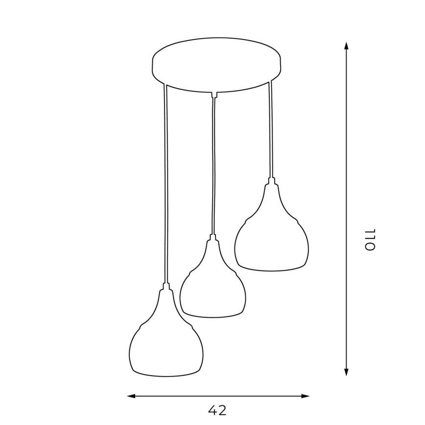 Hanglamp aan een koord AKTAN 3xE27/60W/230V zwart rond