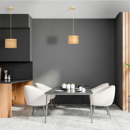Hanglamp aan een koord ALBA 1xE27/15W/230V diameter 20 cm bruin