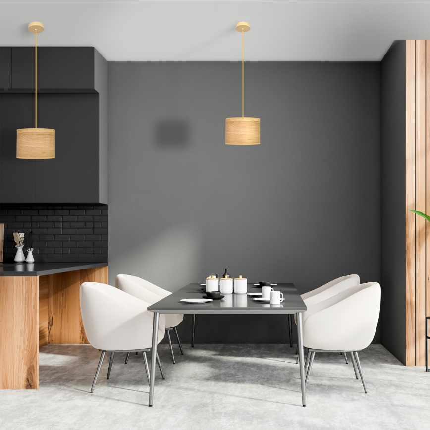 Hanglamp aan een koord ALBA 1xE27/15W/230V diameter 20 cm bruin