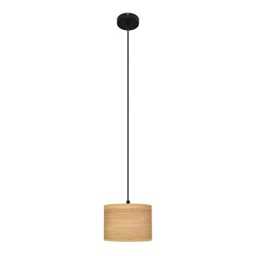 Hanglamp aan een koord ALBA 1xE27/15W/230V diameter 20 cm bruin/zwart