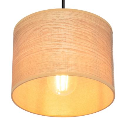 Hanglamp aan een koord ALBA 1xE27/15W/230V diameter 20 cm bruin/zwart