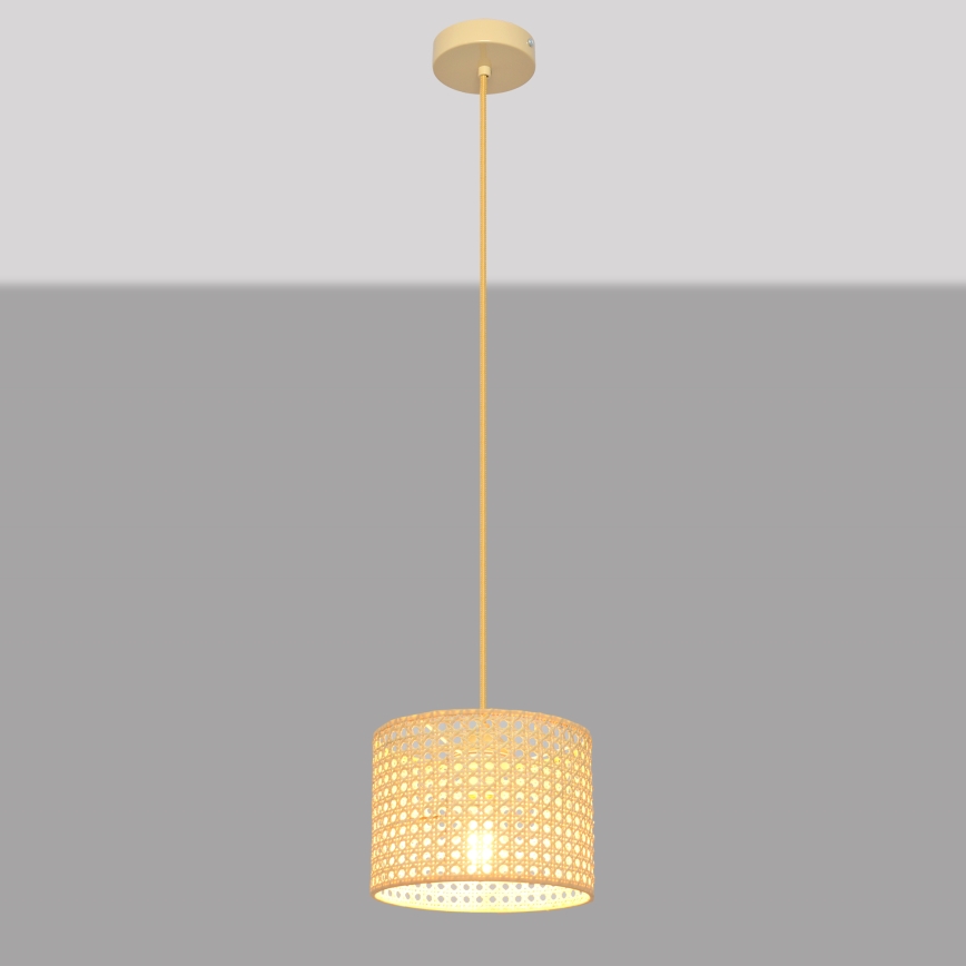 Hanglamp aan een koord ALBA 1xE27/15W/230V diameter 20 cm rotan