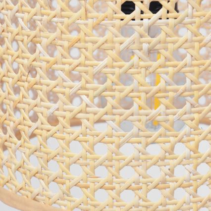 Hanglamp aan een koord ALBA 1xE27/15W/230V diameter 20 cm rotan/zwart