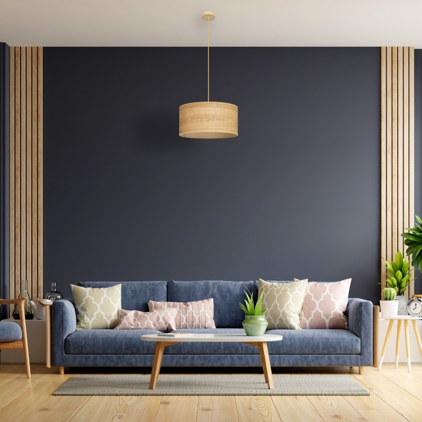 Hanglamp aan een koord ALBA 1xE27/15W/230V diameter 40 cm bruin