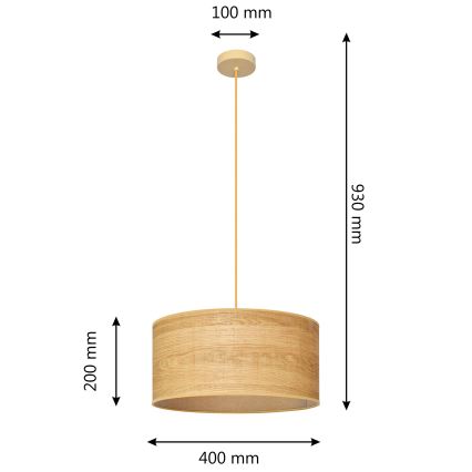 Hanglamp aan een koord ALBA 1xE27/15W/230V diameter 40 cm bruin