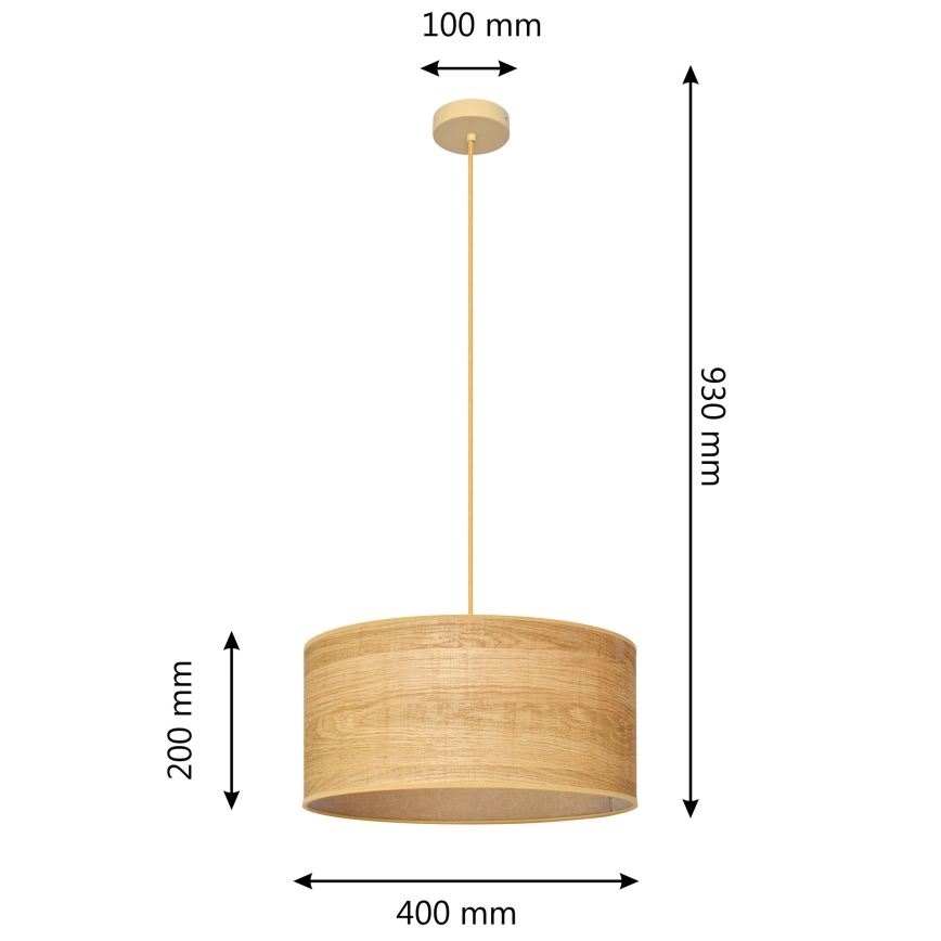Hanglamp aan een koord ALBA 1xE27/15W/230V diameter 40 cm bruin