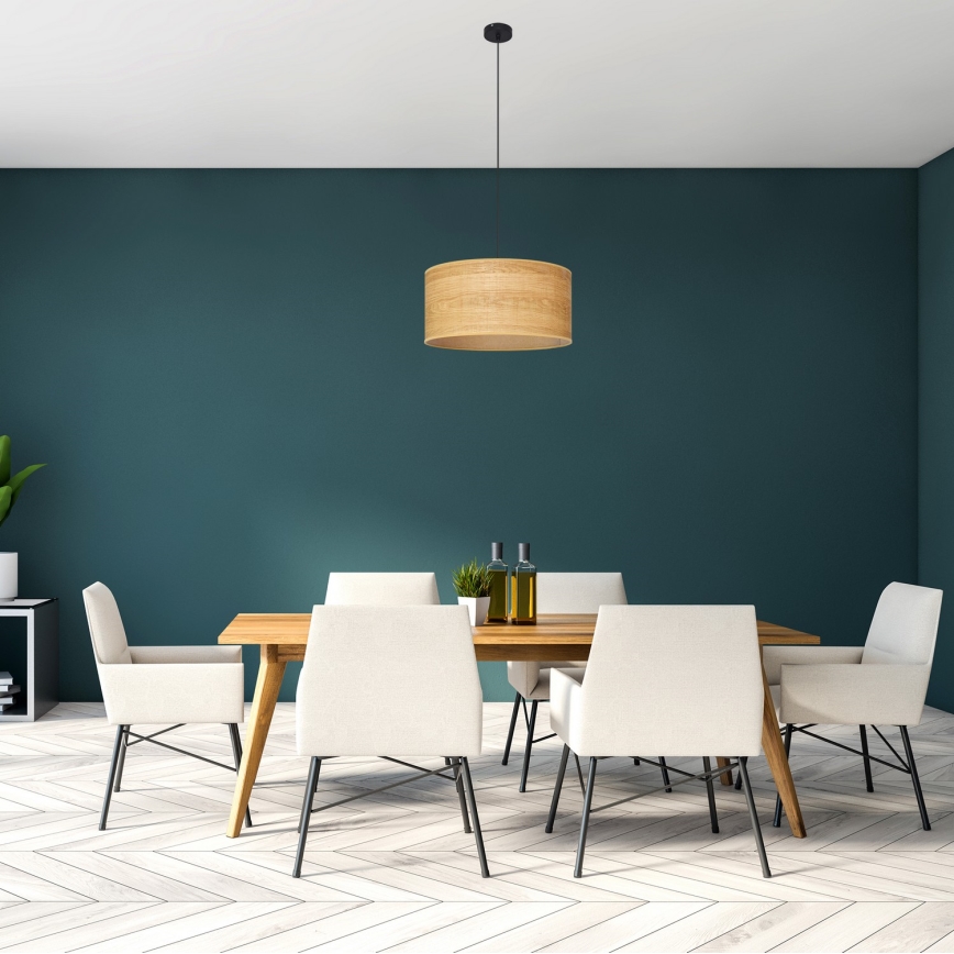 Hanglamp aan een koord ALBA 1xE27/15W/230V diameter 40 cm bruin/zwart