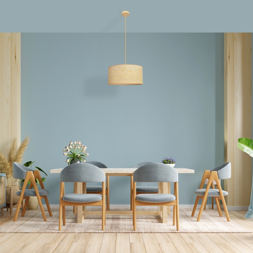 Hanglamp aan een koord ALBA 1xE27/15W/230V diameter 40 cm rotan