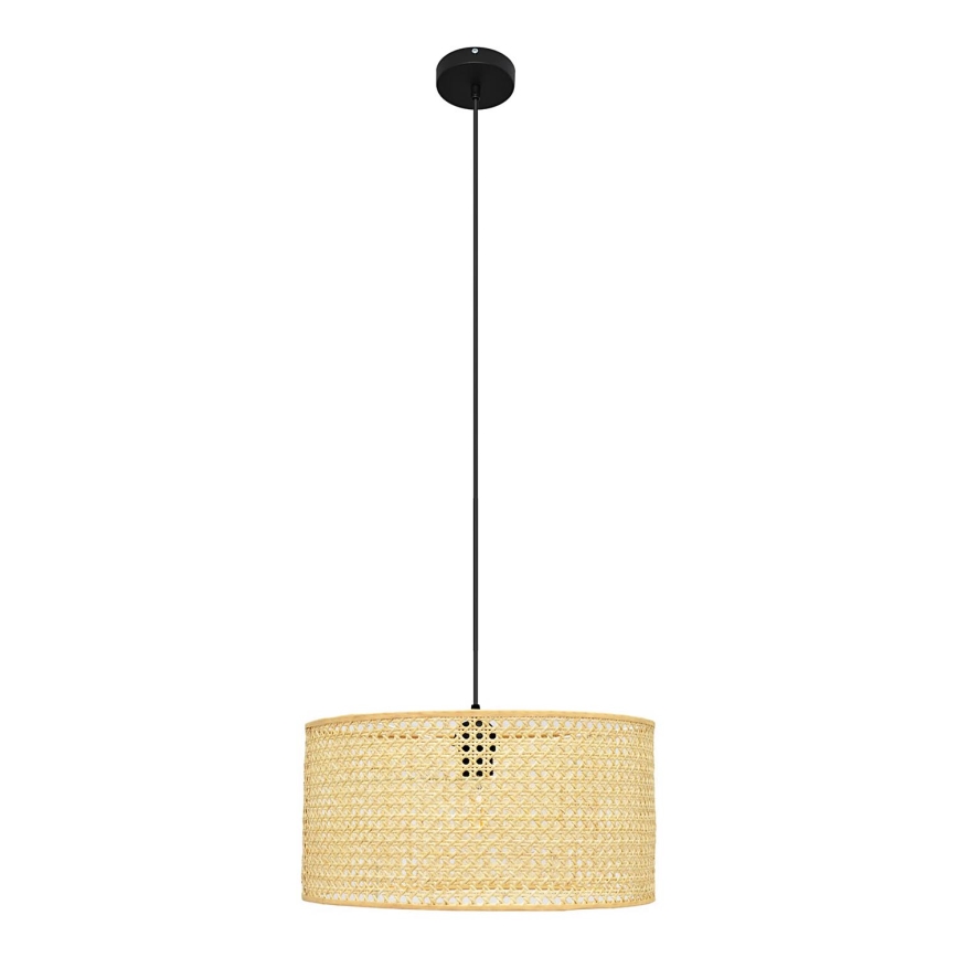 Hanglamp aan een koord ALBA 1xE27/15W/230V diameter 40 cm rotan/zwart