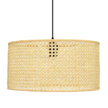 Hanglamp aan een koord ALBA 1xE27/15W/230V diameter 40 cm rotan/zwart