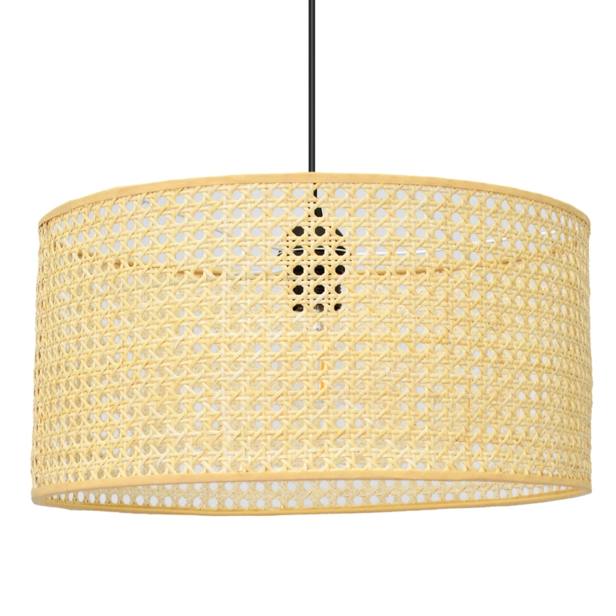Hanglamp aan een koord ALBA 1xE27/15W/230V diameter 40 cm rotan/zwart