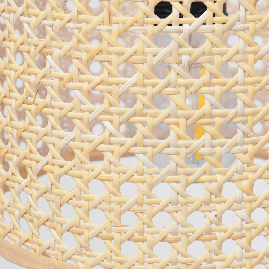 Hanglamp aan een koord ALBA 1xE27/15W/230V diameter 40 cm rotan/zwart