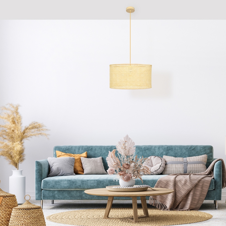 Hanglamp aan een koord ALBA 1xE27/15W/230V diameter 45 cm rotan