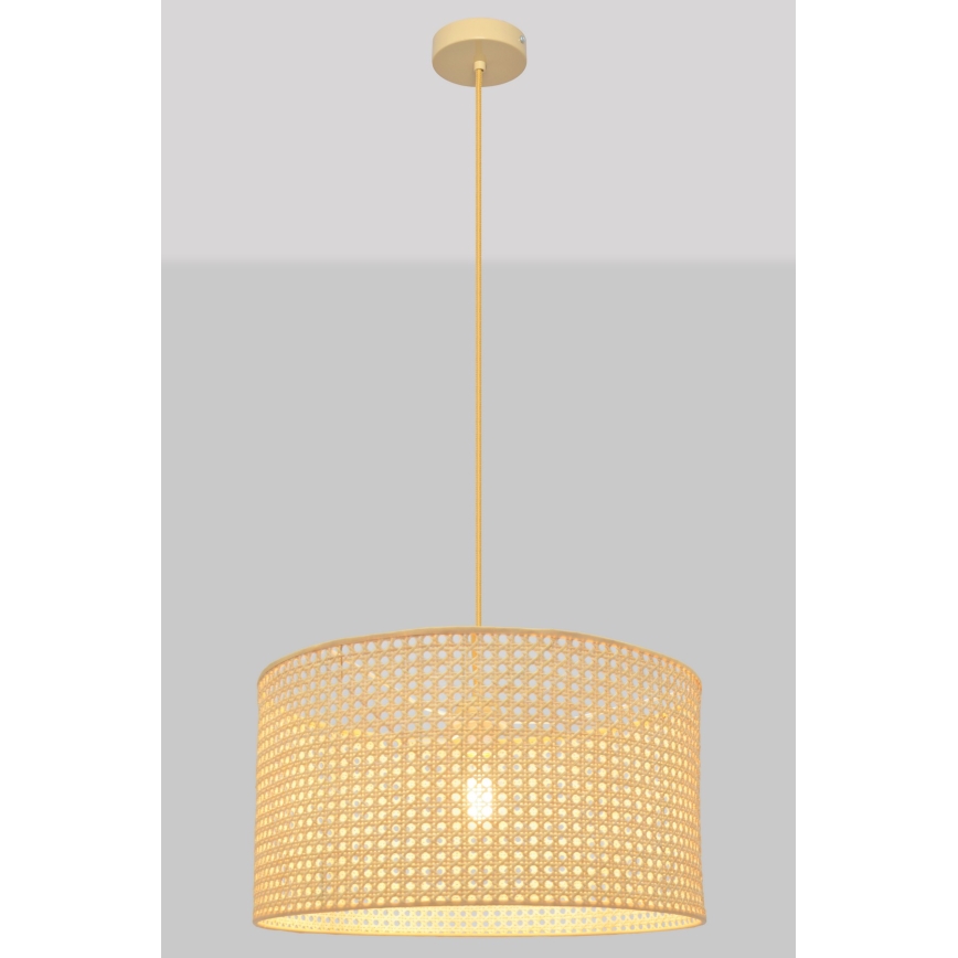Hanglamp aan een koord ALBA 1xE27/15W/230V diameter 45 cm rotan
