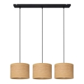Hanglamp aan een koord ALBA 3xE27/15W/230V bruin/zwart