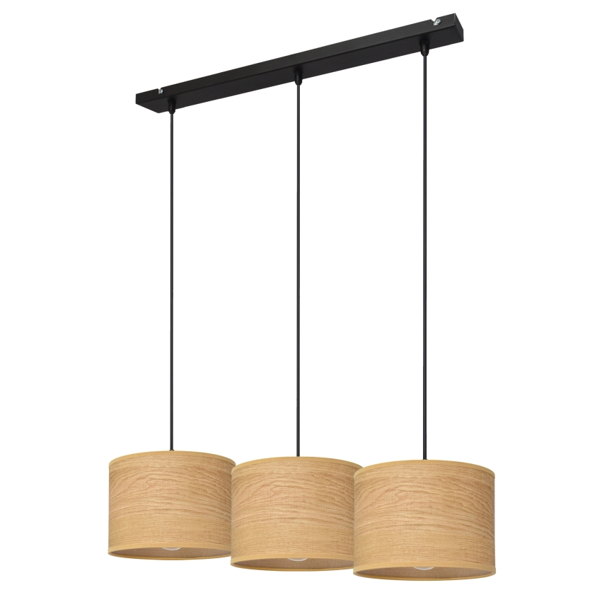 Hanglamp aan een koord ALBA 3xE27/15W/230V bruin/zwart