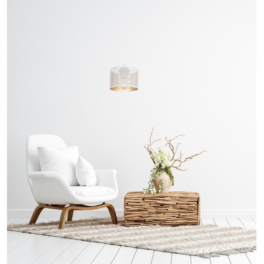 Hanglamp aan een koord ALDO 1xE27/60W/230V diameter 15 cm wit