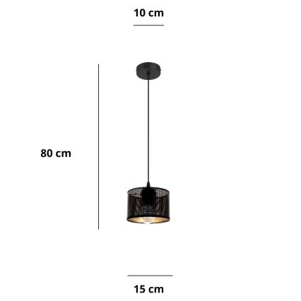 Hanglamp aan een koord ALDO 1xE27/60W/230V diameter 15 cm zwart