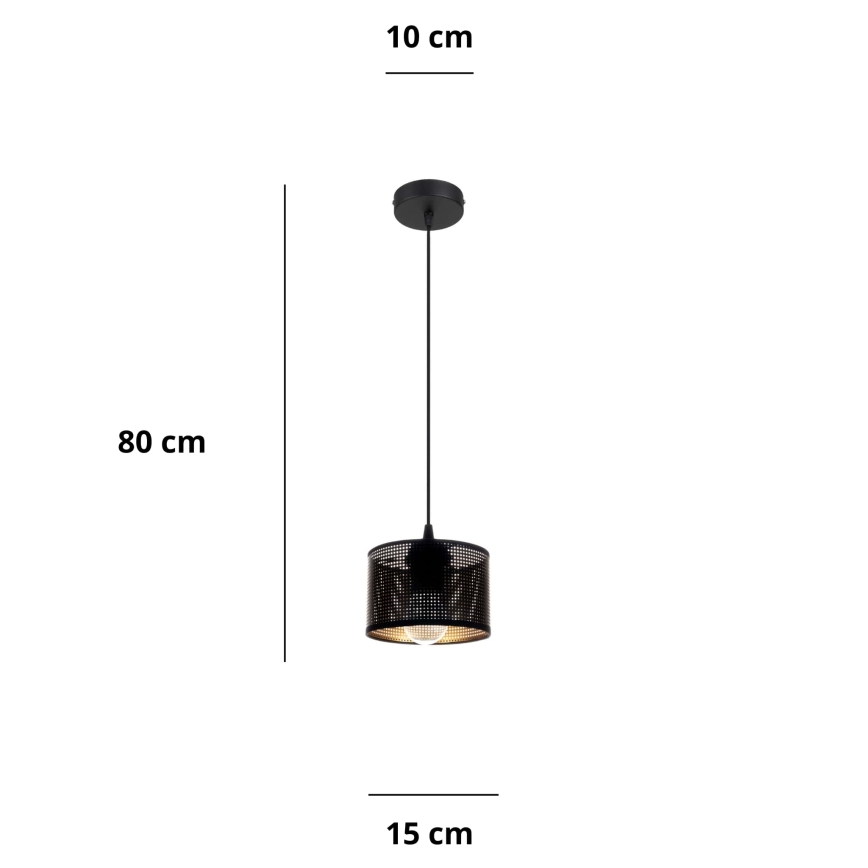 Hanglamp aan een koord ALDO 1xE27/60W/230V diameter 15 cm zwart