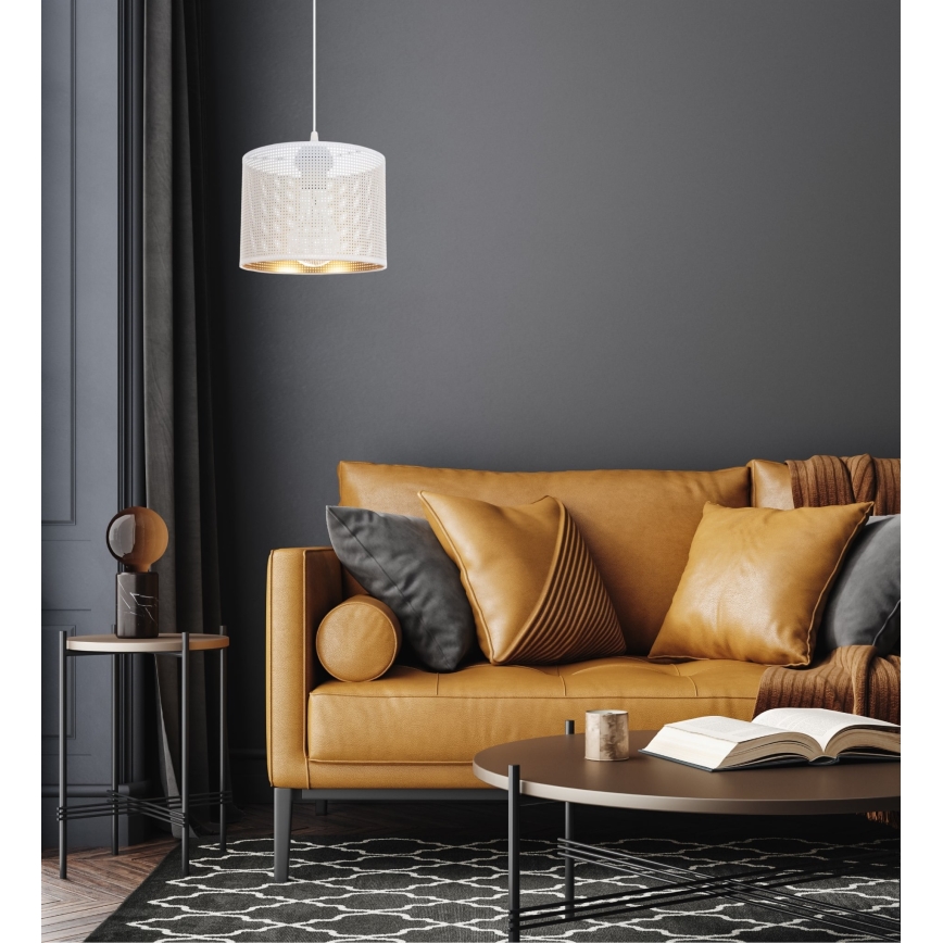 Hanglamp aan een koord ALDO 1xE27/60W/230V diameter 20 cm wit