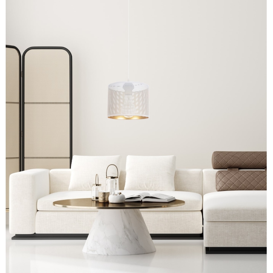 Hanglamp aan een koord ALDO 1xE27/60W/230V diameter 20 cm wit