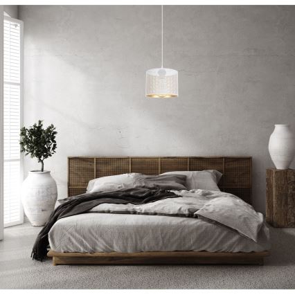 Hanglamp aan een koord ALDO 1xE27/60W/230V diameter 20 cm wit