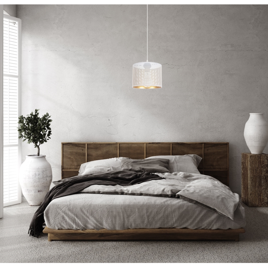 Hanglamp aan een koord ALDO 1xE27/60W/230V diameter 20 cm wit