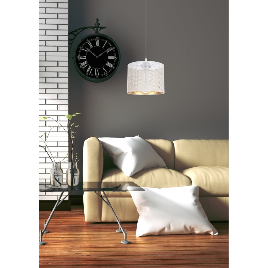 Hanglamp aan een koord ALDO 1xE27/60W/230V diameter 20 cm wit