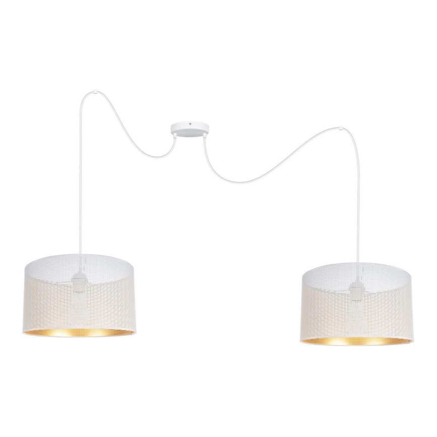 Hanglamp aan een koord ALDO 2xE27/60W/230V spin wit