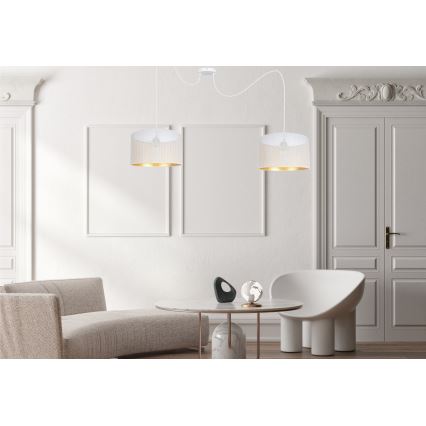 Hanglamp aan een koord ALDO 2xE27/60W/230V spin wit