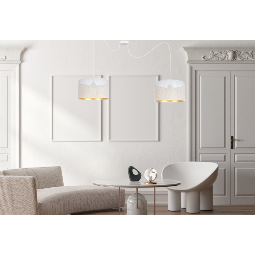 Hanglamp aan een koord ALDO 2xE27/60W/230V spin wit