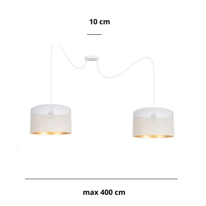 Hanglamp aan een koord ALDO 2xE27/60W/230V spin wit