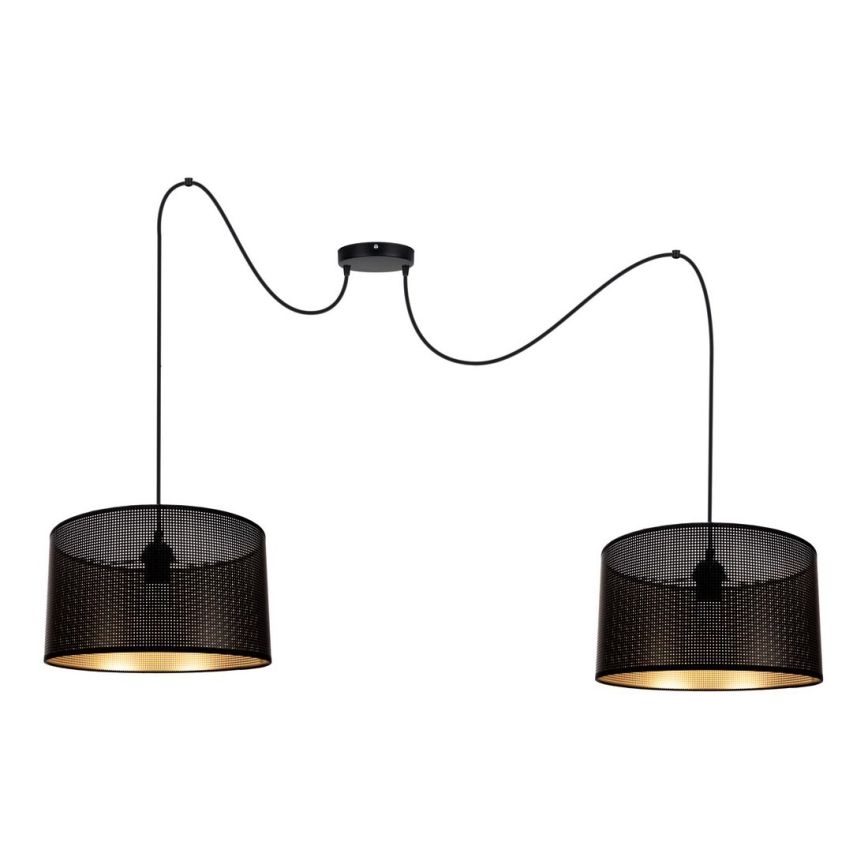 Hanglamp aan een koord ALDO 2xE27/60W/230V spin zwart