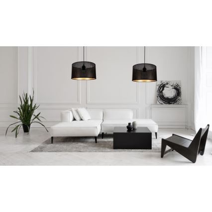 Hanglamp aan een koord ALDO 2xE27/60W/230V spin zwart
