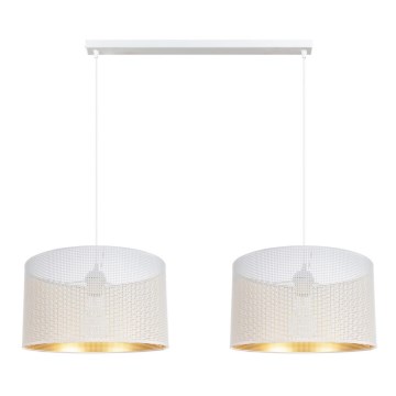 Hanglamp aan een koord ALDO 2xE27/60W/230V wit