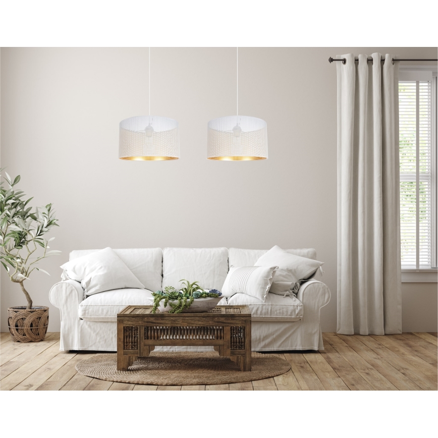 Hanglamp aan een koord ALDO 2xE27/60W/230V wit