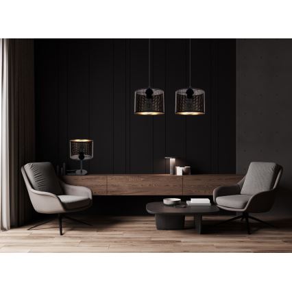 Hanglamp aan een koord ALDO 2xE27/60W/230V zwart