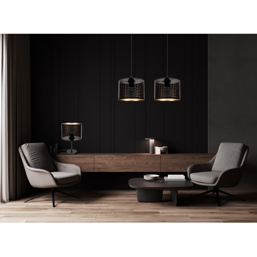 Hanglamp aan een koord ALDO 2xE27/60W/230V zwart