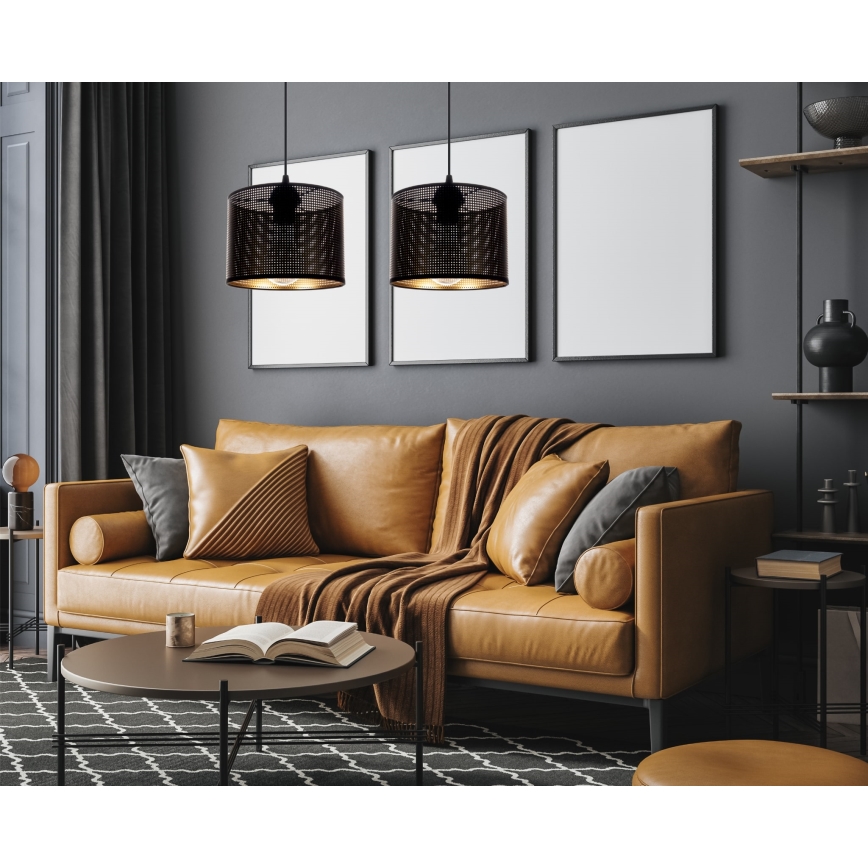 Hanglamp aan een koord ALDO 2xE27/60W/230V zwart