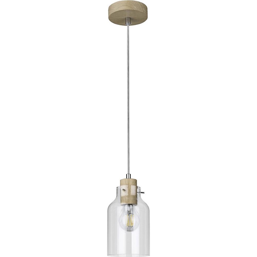 Hanglamp aan een koord ALESSANDRO 1xE27/60W/230V eiken