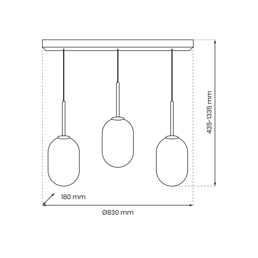 Hanglamp aan een koord ALIAS 3xE14/40W/230V goud