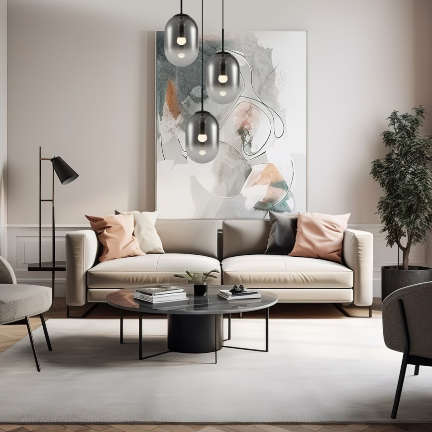 Hanglamp aan een koord ALIAS 3xE14/40W/230V zwart/grijs
