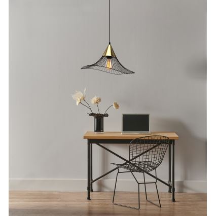 Hanglamp aan een koord ALURA 1xE27/60W/230V diameter 50 cm zwart
